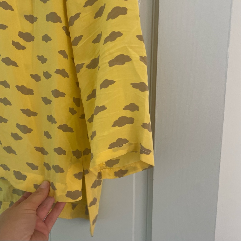 Maeve Yellow Cloud Patterned Blouse Size Medium - image 5